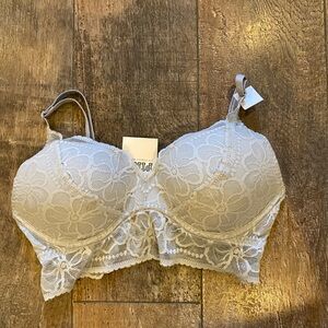 NWT Victoria Secret PINK gray lace bra. Size S.